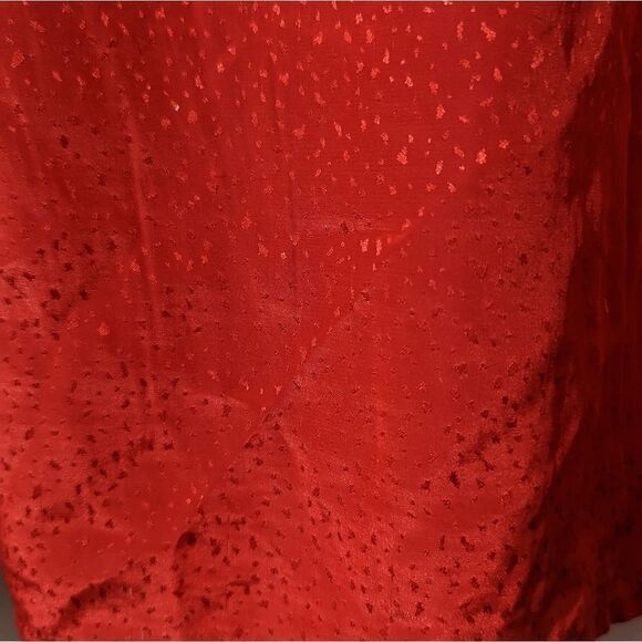 Josephine Vintage Women's Long Sleeve Button Up Silky Jacquard Blouse Red Sz 8 B - Picture 3 of 5